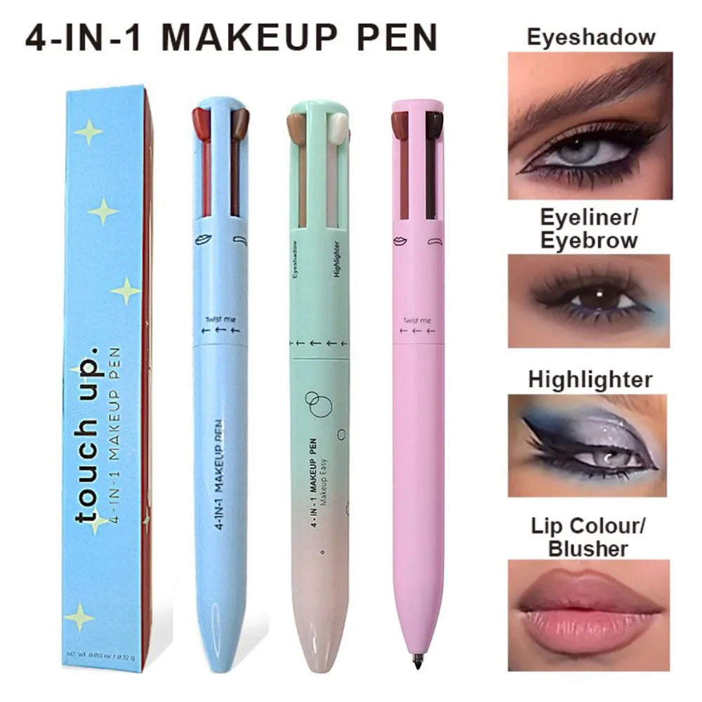 4 in 1 Makeup Pen Eyebrow Pencil Waterproof Drawing Eye Brow Long Lasting Easy Color Eyeliner Eyebrow Pen Sweatproof Makeup Pen