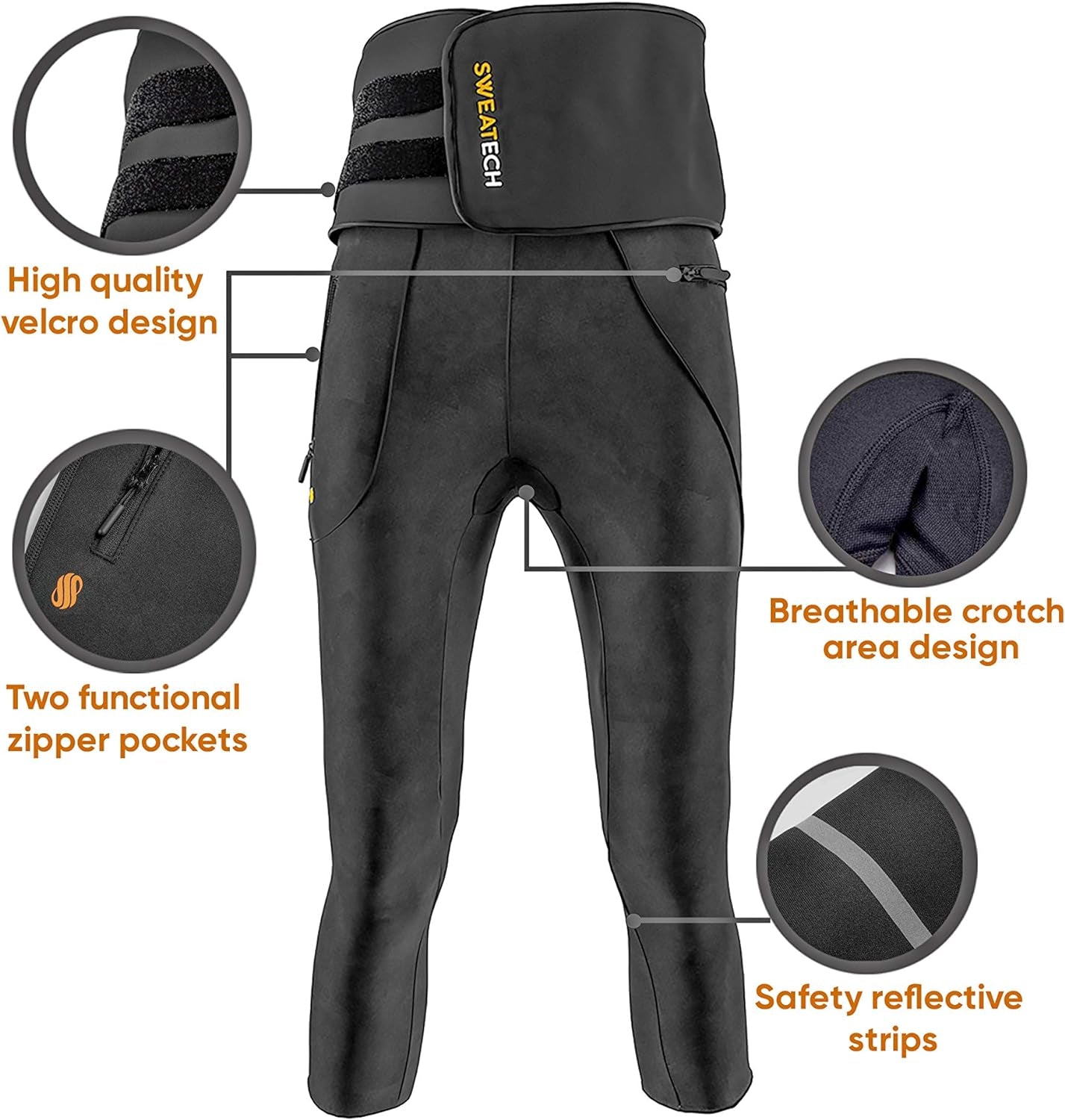 Waist Trainer Sauna Leggings Compression Pants for Weight Loss with Pockets