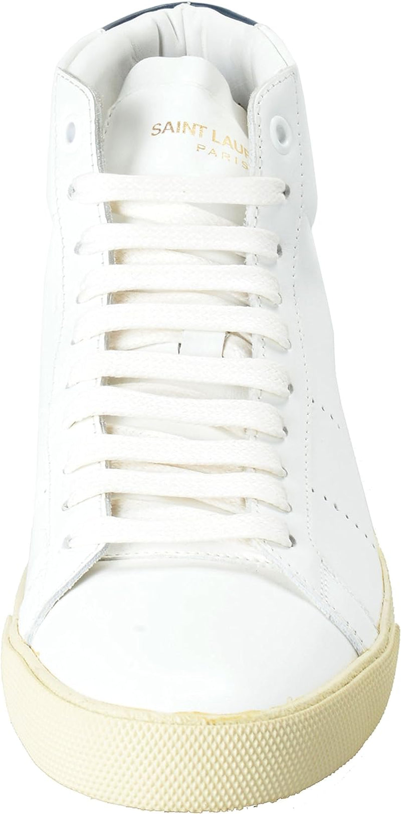 Saint Laurent Women'S White Leather Hi Top Fashion Sneakers Shoes US 11 IT 41;