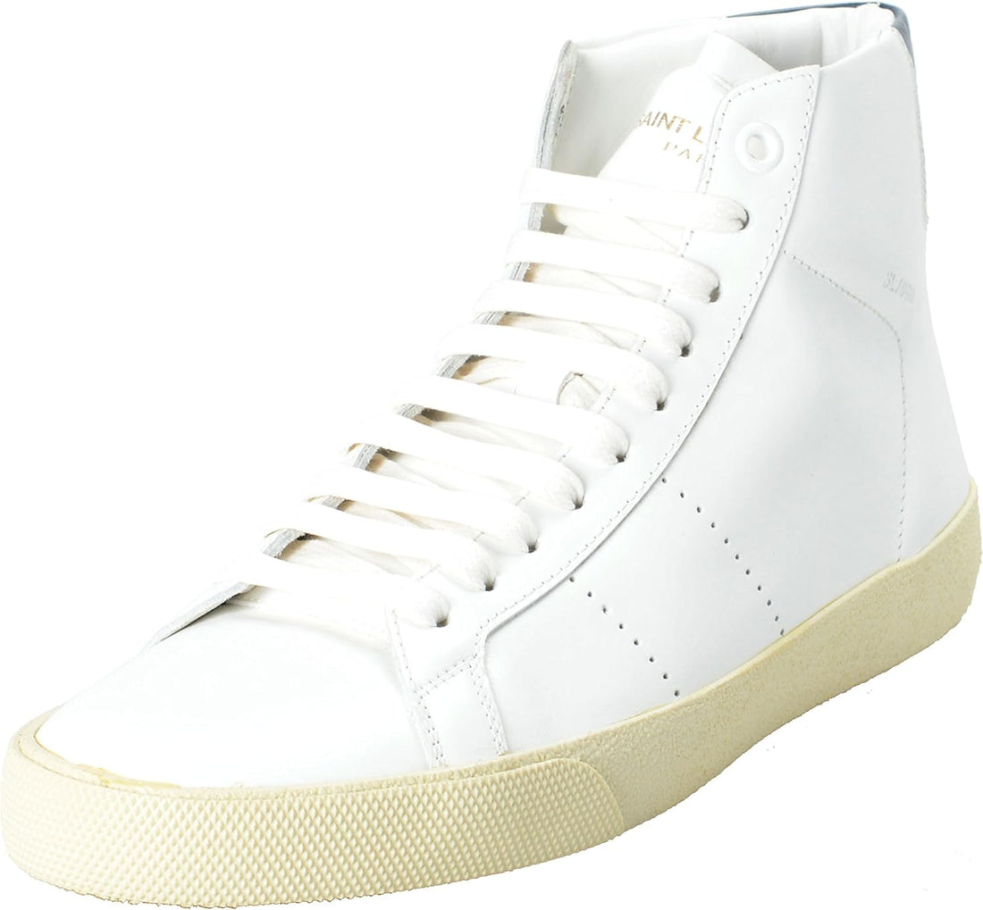 Saint Laurent Women'S White Leather Hi Top Fashion Sneakers Shoes US 11 IT 41; - Divine Delusions 