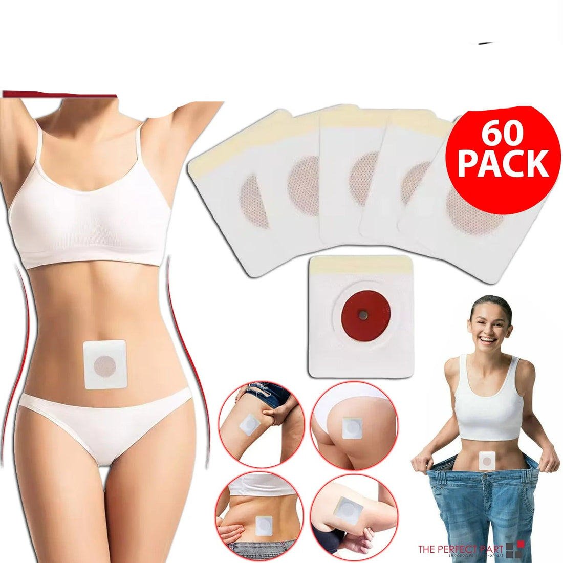 60PCS Slim Patch Weight Loss Slimming Diets Pads Detox Burn Fat Adhesive US