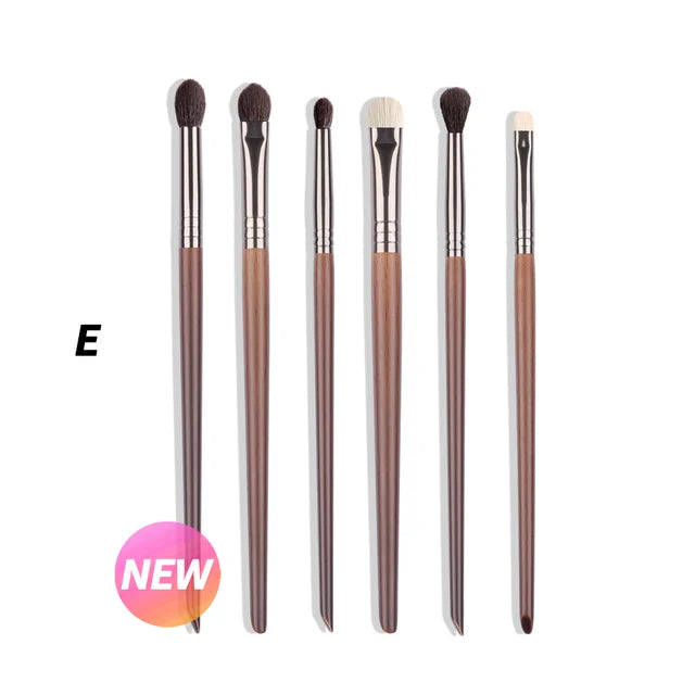 Cosmetic 2/6 Pcs Makeup Eye Shadow Brush Set Goat Hair Tool Ultra Soft Make up Tapered Blender Diffuse Kit Cut Crease Brush