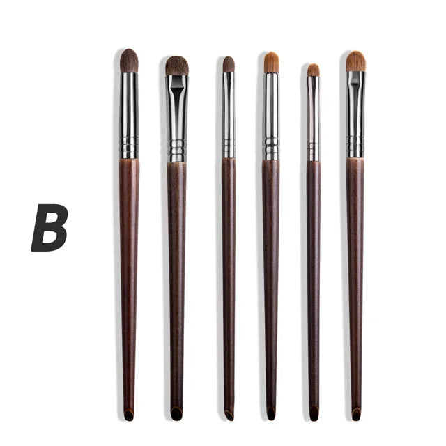 Cosmetic 2/6 Pcs Makeup Eye Shadow Brush Set Goat Hair Tool Ultra Soft Make up Tapered Blender Diffuse Kit Cut Crease Brush