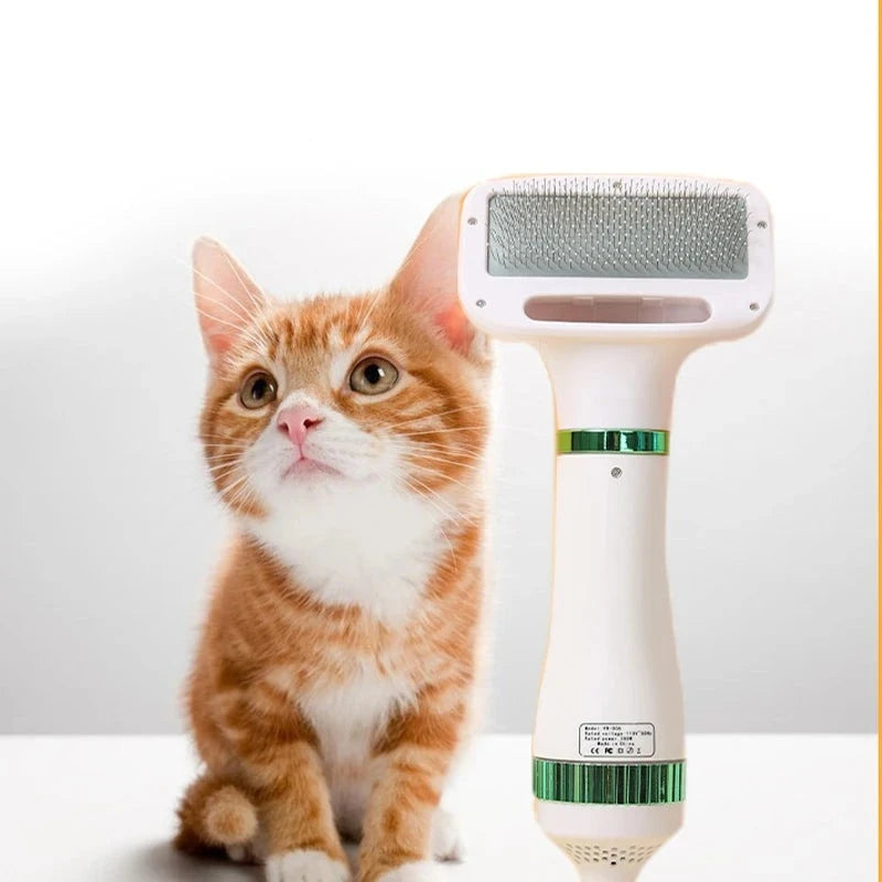 Pet Hair Dryer 2 with Slicker Brush Grooming for Cat and Dog Brush Professional Home Grooming Furry Drying Portable Dog Blower