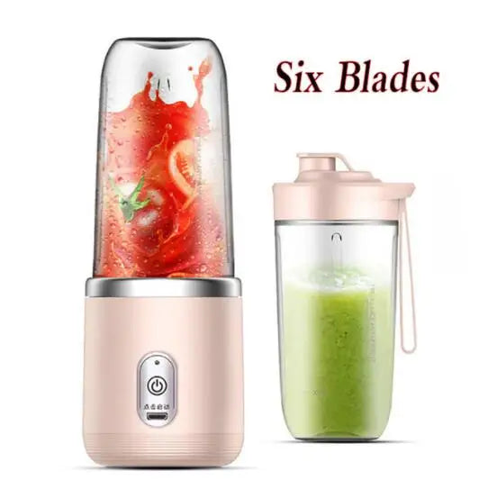 Portable Fruit Juice Blenders Summer Personal Electric Mini Bottle Home USB 6 Blades Juicer Cup Machine for Kitchen