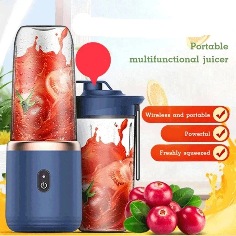 Portable Fruit Juice Blenders Summer Personal Electric Mini Bottle Home USB 6 Blades Juicer Cup Machine for Kitchen