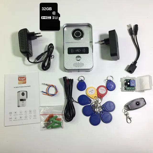 Tuya APP Smart POE IP Video Intercom WIFI Video Door Phone Door Bell WIFI Doorbell Camera Alarm Wireless 1080P Security Camera