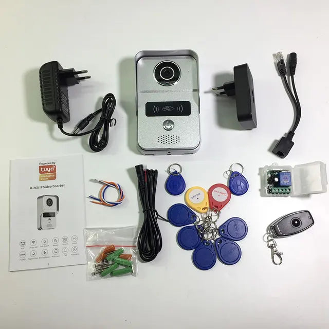 Tuya APP Smart POE IP Video Intercom WIFI Video Door Phone Door Bell WIFI Doorbell Camera Alarm Wireless 1080P Security Camera